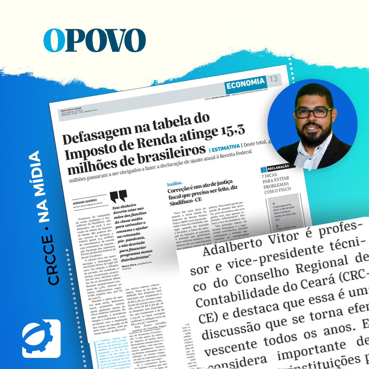 Em entrevista para O Povo, Adalberto Vitor, vice-presidente de Técnica, fala sobre Defasagem do IR