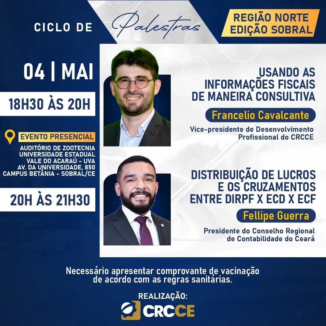 Ciclo de Palestras do CRCCE – Região Norte – CRC-CE