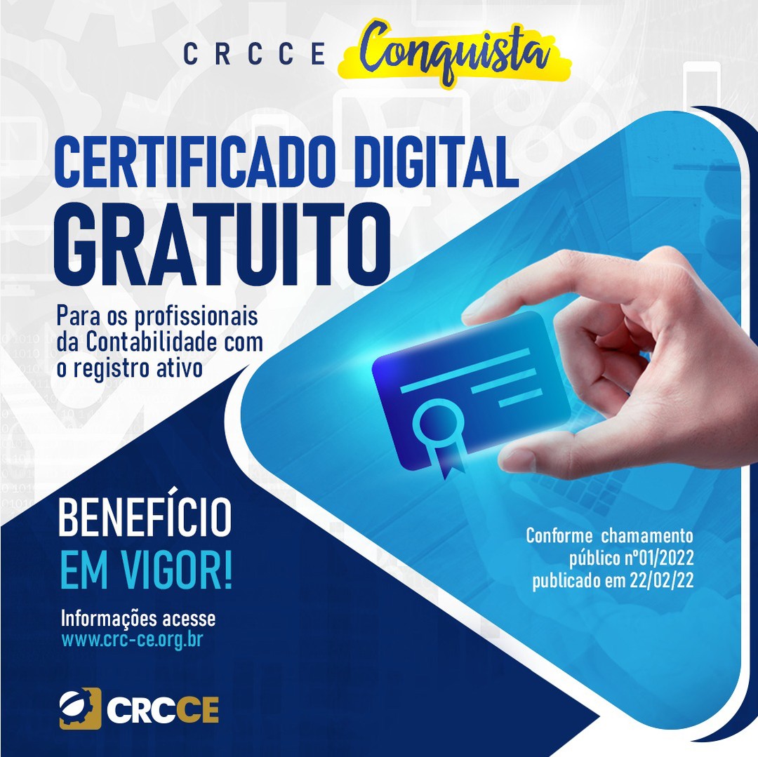 Emissão de Certificado Digital Grautito para Profissionais do CRCCE
