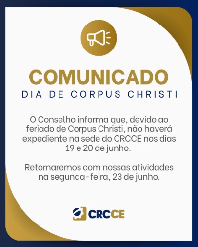 Comunicado – Feriado de Corpus Christi