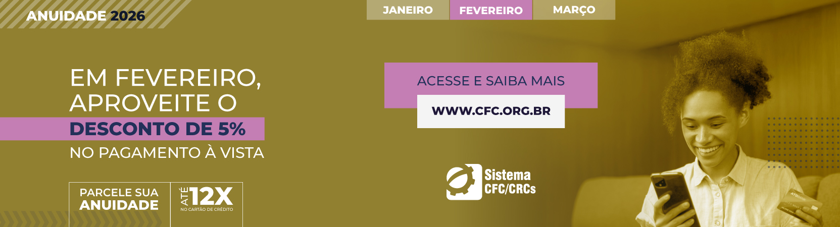 Anuidade 2026: conheça os descontos previstos para este ano