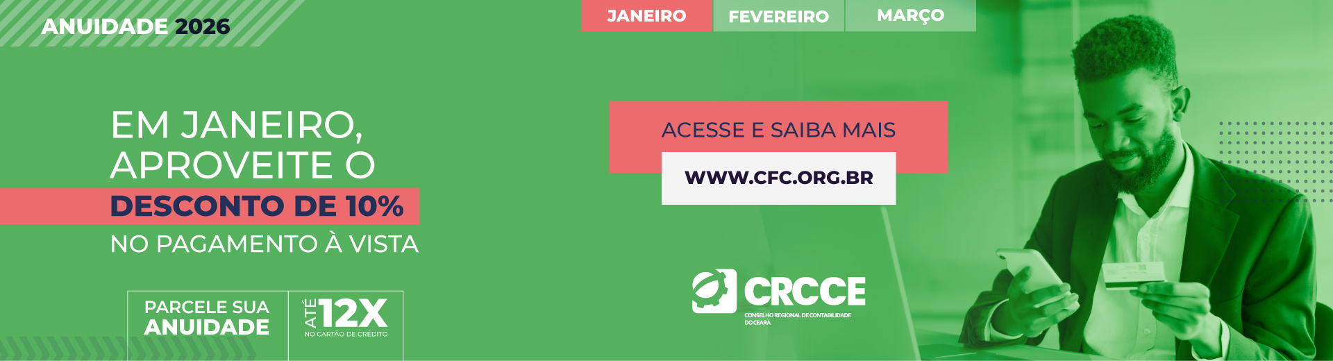 Anuidade 2026: conheça os descontos previstos para este ano