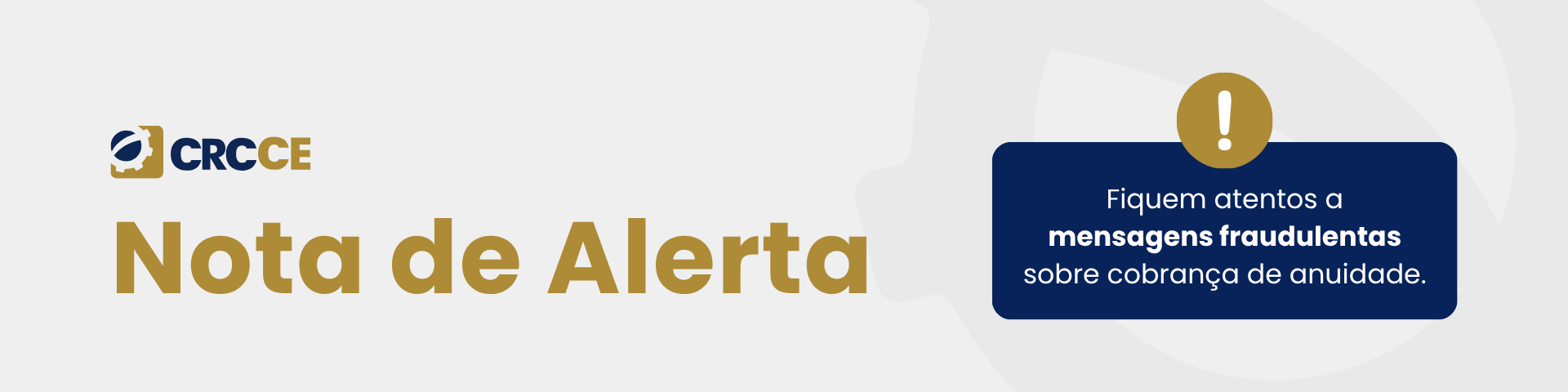 ⚠️ Alerta CRCCE: cuidado com mensagens falsas e cobranças fraudulentas.